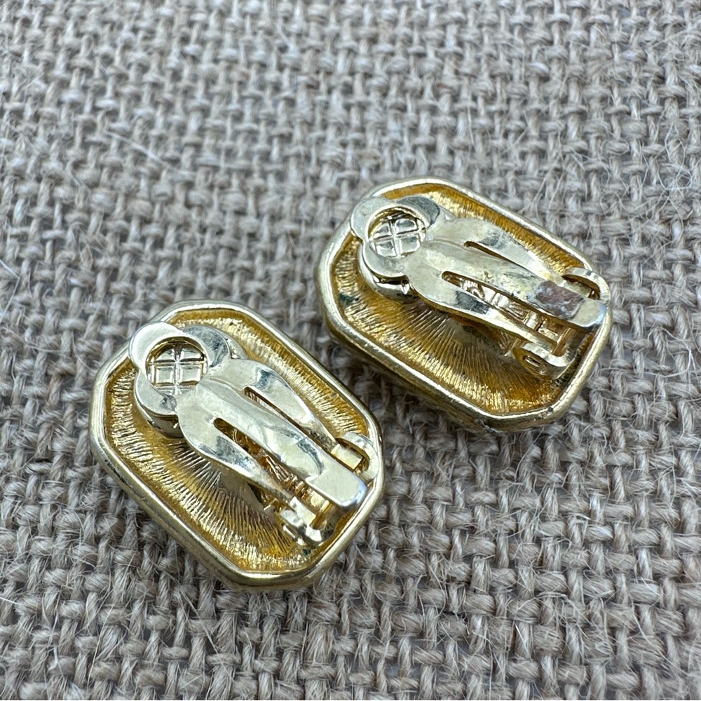 Swarovski Signed Rectangle Clear Crystal Clip On … - image 2